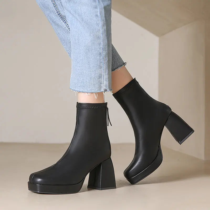 High Heel Ankle Boots for Women - Elegant Comfortable Shoes