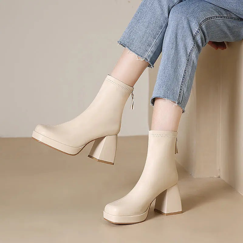 High Heel Ankle Boots for Women - Elegant Comfortable Shoes - Nocini