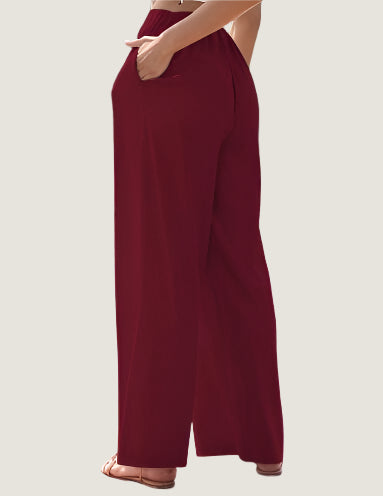Relaxed Fit Women's Linen Pants with Elastic Waist