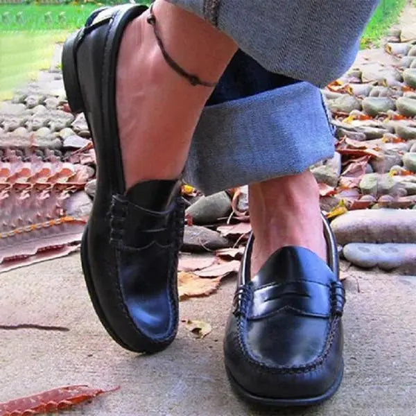Elegant Leather Penny Loafers for Women