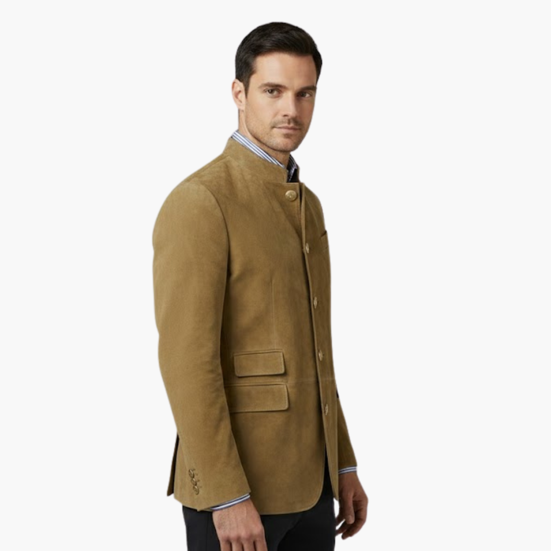 Timeless Mens Coat with Smart Collar and Button Front