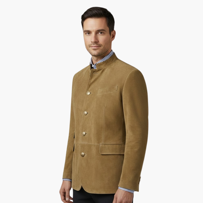 Timeless Mens Coat with Smart Collar and Button Front