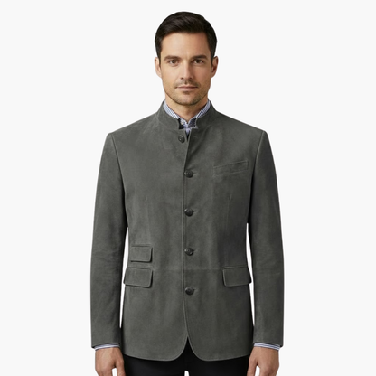 Timeless Mens Coat with Smart Collar and Button Front
