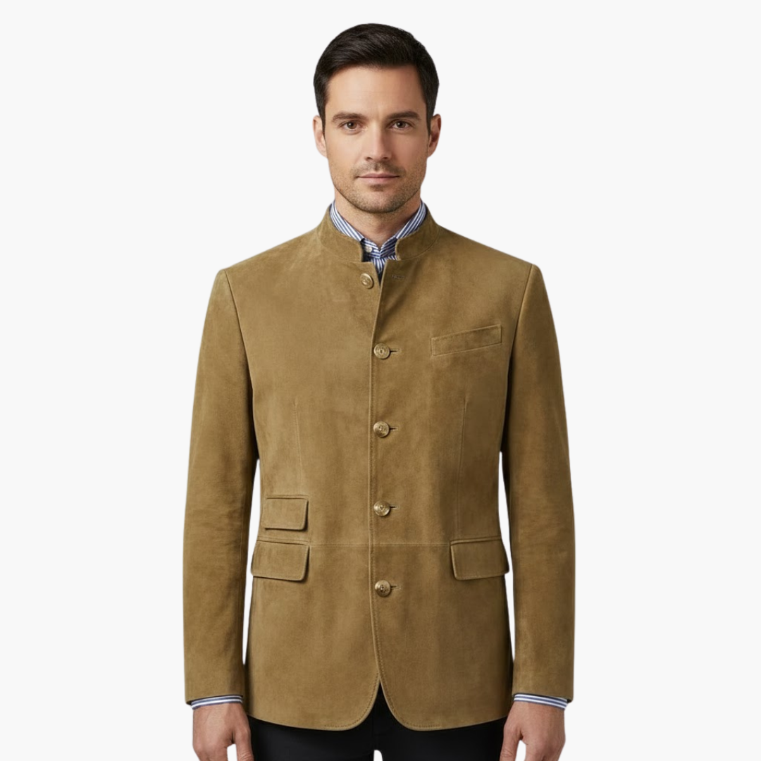 Timeless Mens Coat with Smart Collar and Button Front