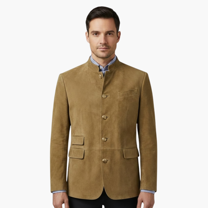 Timeless Mens Coat with Smart Collar and Button Front