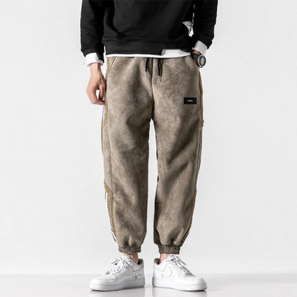 Men's Warm Fleece Lined Stripe Joggers