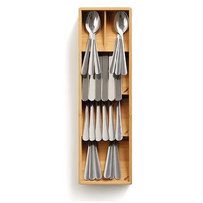 Compact Wooden Utensil Holder with Multiple Compartments - Nocini