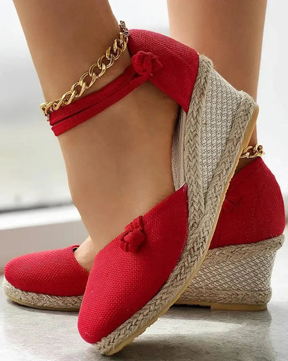 Women's Ankle Strap Wedge Sandals - Chic and Casual