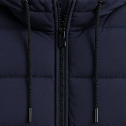 Waterproof Men's Puffer Jacket - Warm Hooded Winter Coat