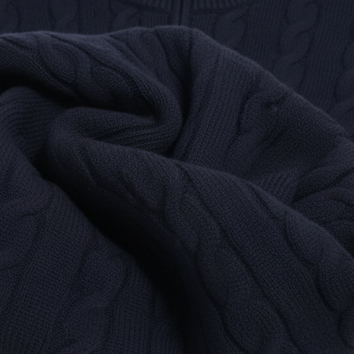 Classic Cable Knit Zip Sweater for Men