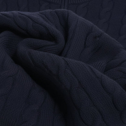 Classic Cable Knit Zip Sweater for Men