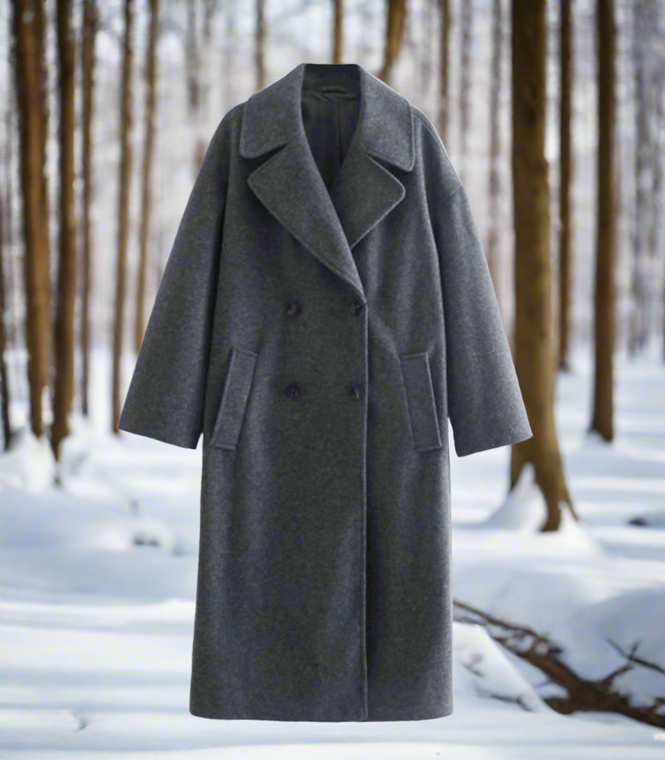 Ladies Classic Oversized Double Breasted Coat - Nocini