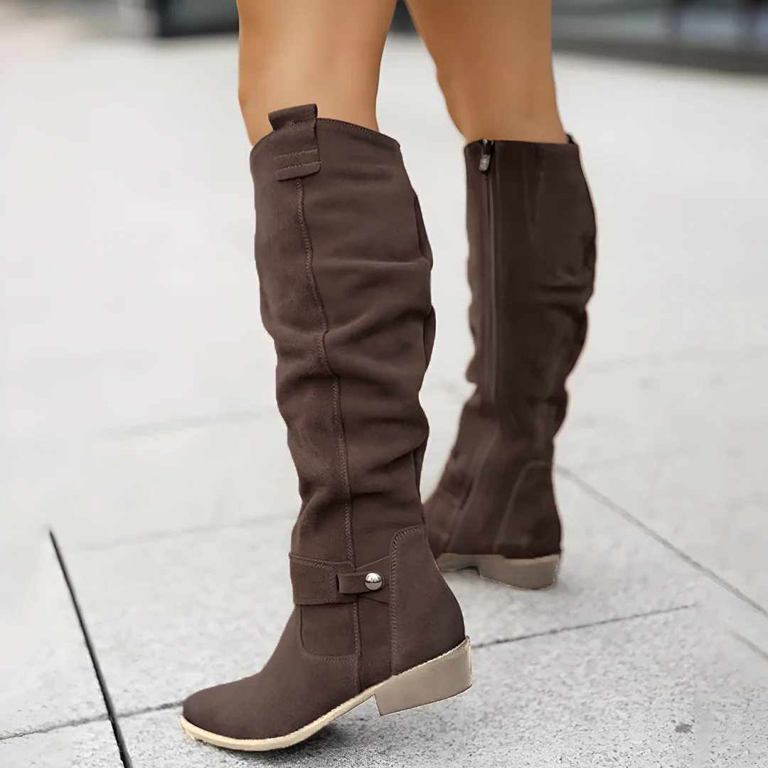 Comfortable Suede Mid Calf Boots