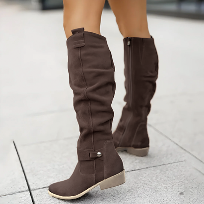 Comfortable Suede Mid Calf Boots