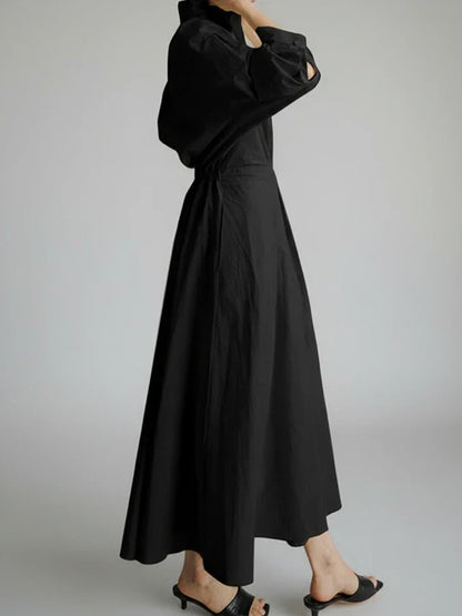 Flared Neckline Knee Length Dress for Ladies