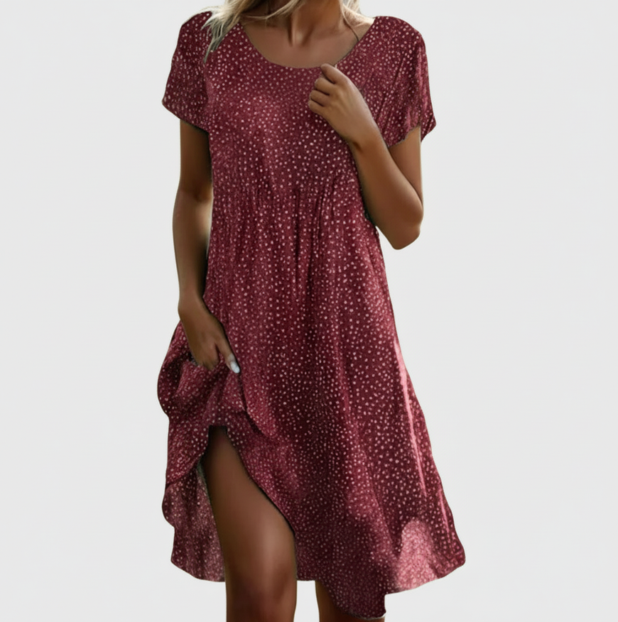 Flirty Short Sleeve Dress for Ladies - Olytrend