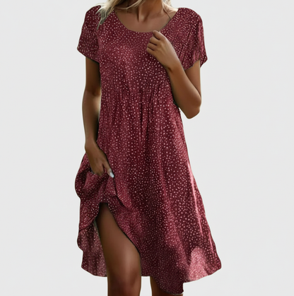 Flirty Short Sleeve Dress for Ladies - Olytrend