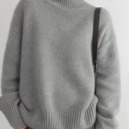 Women's Crew Neck Long Sleeve Ribbed Sweater
