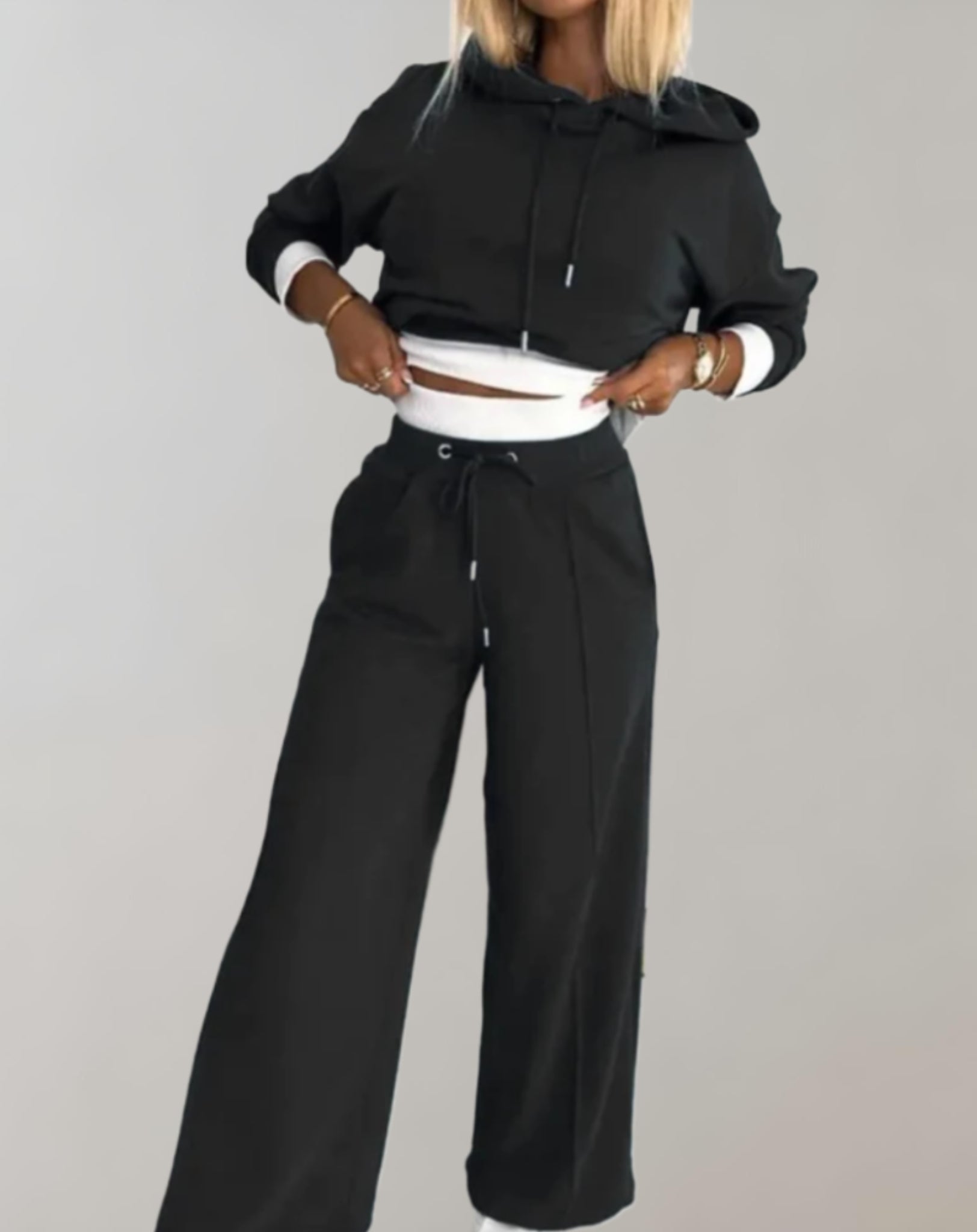 Comfortable Women's Loose Fit Jogger Pants Set - Nocini