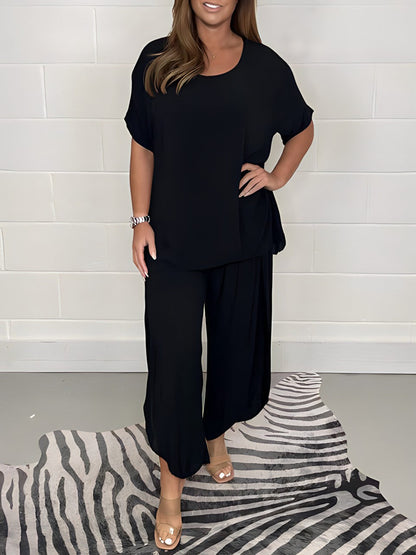 Ladies' Elegant 2 Piece Suit | Top and Flared Pants - Nocini