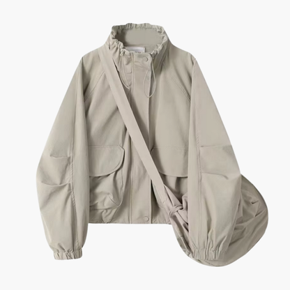 Ladies Water Resistant Lightweight Windbreaker Coat - Olytrend