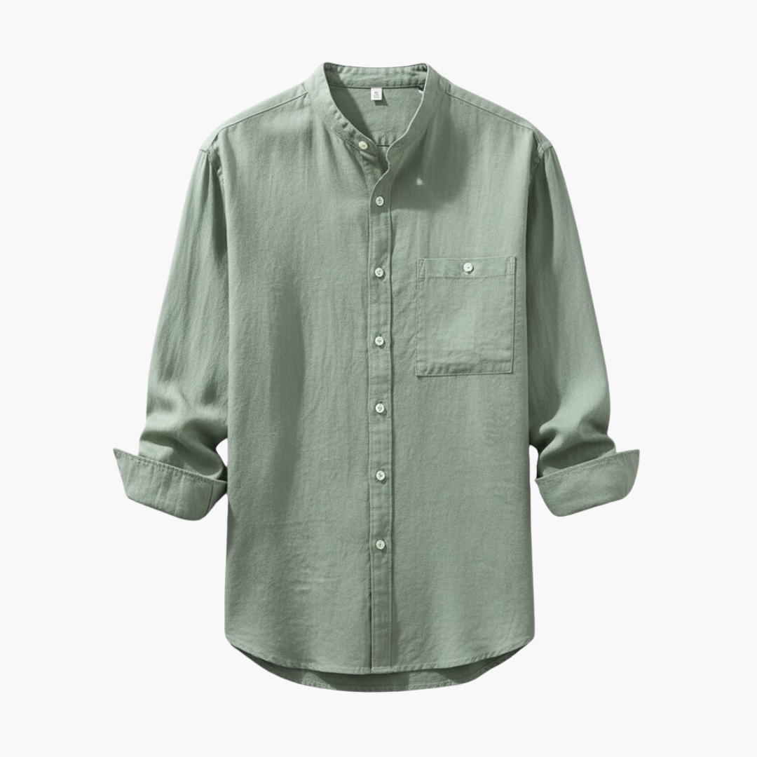 Men's Tailored Fit Dress Shirt with Pocket - Olytrend
