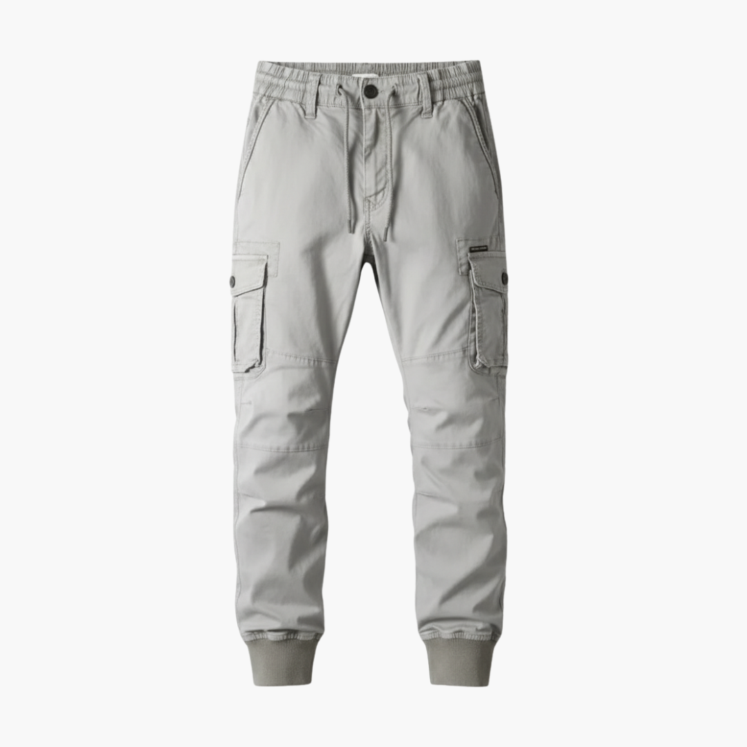 Relaxed Fit Cargo Pants with Elastic Waist - Olytrend