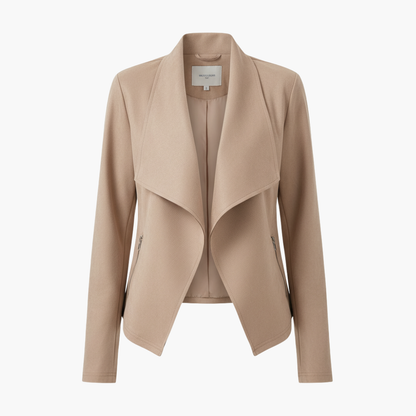 Women's Relaxed Fit Coat with Zipper Pockets - Olytrend
