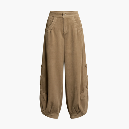 Ladies Comfort Fit Cord Trousers with Pockets - Olytrend