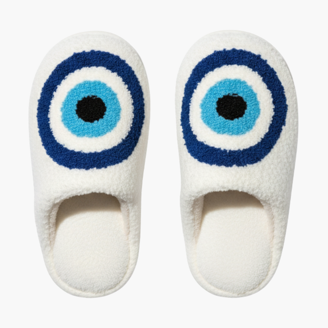 Cozy Women's Closed Toe Slipper Shoes with Cute Eyes - Olytrend
