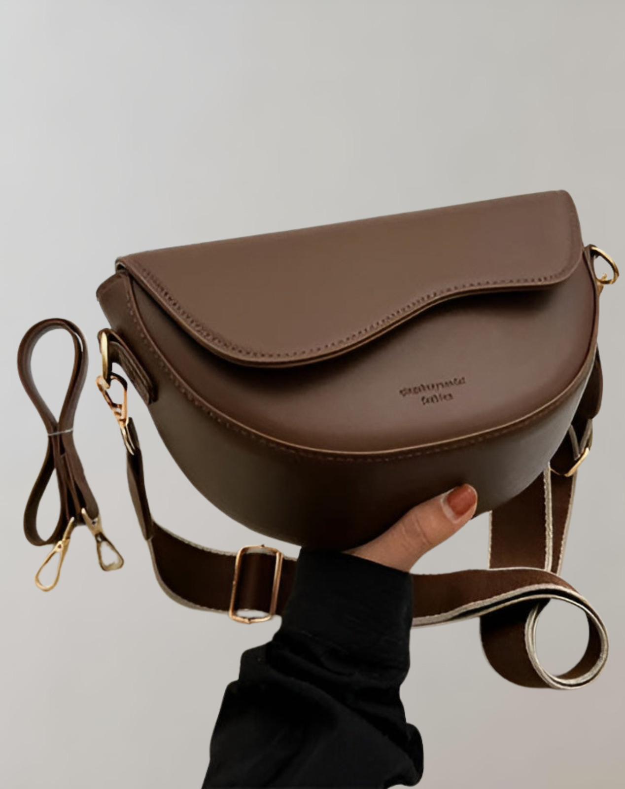 Chic Faux Leather Cross Body Handbag