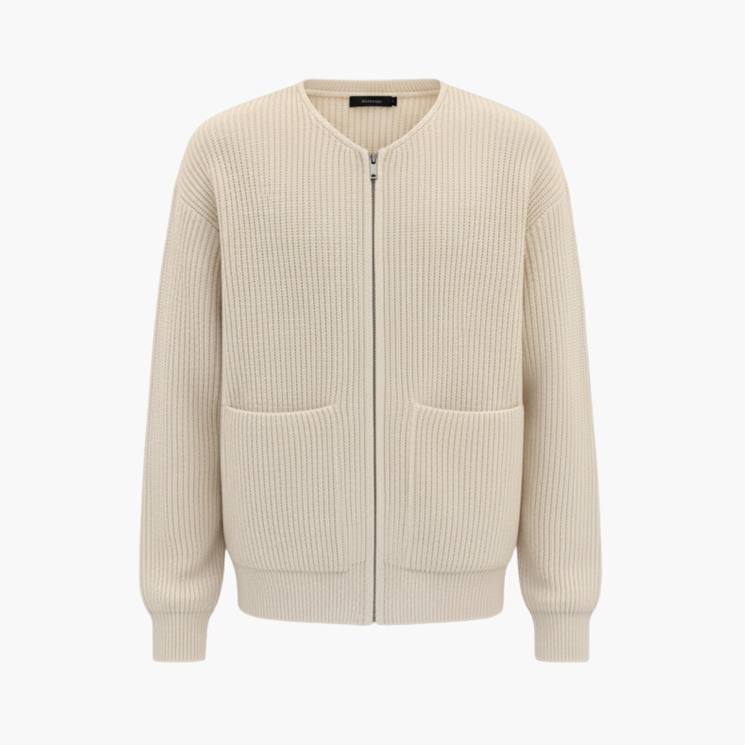 Men's Zip Front Pocket Sweater - Olytrend