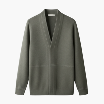 Men's Casual Open Cardigan with Textured Stitching - Olytrend