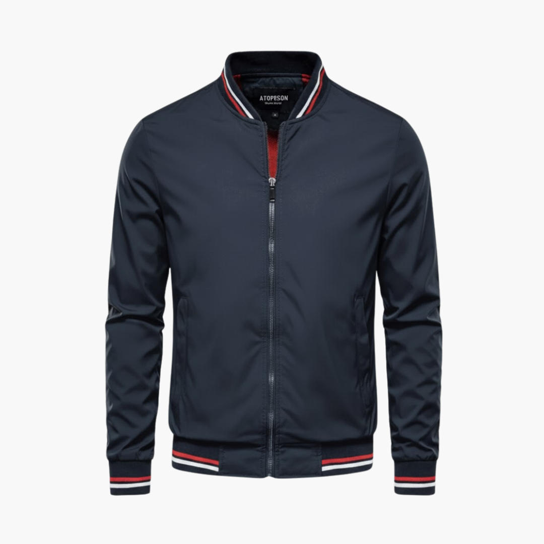 Classic Mens Zip Up Stripe Jacket - Olytrend