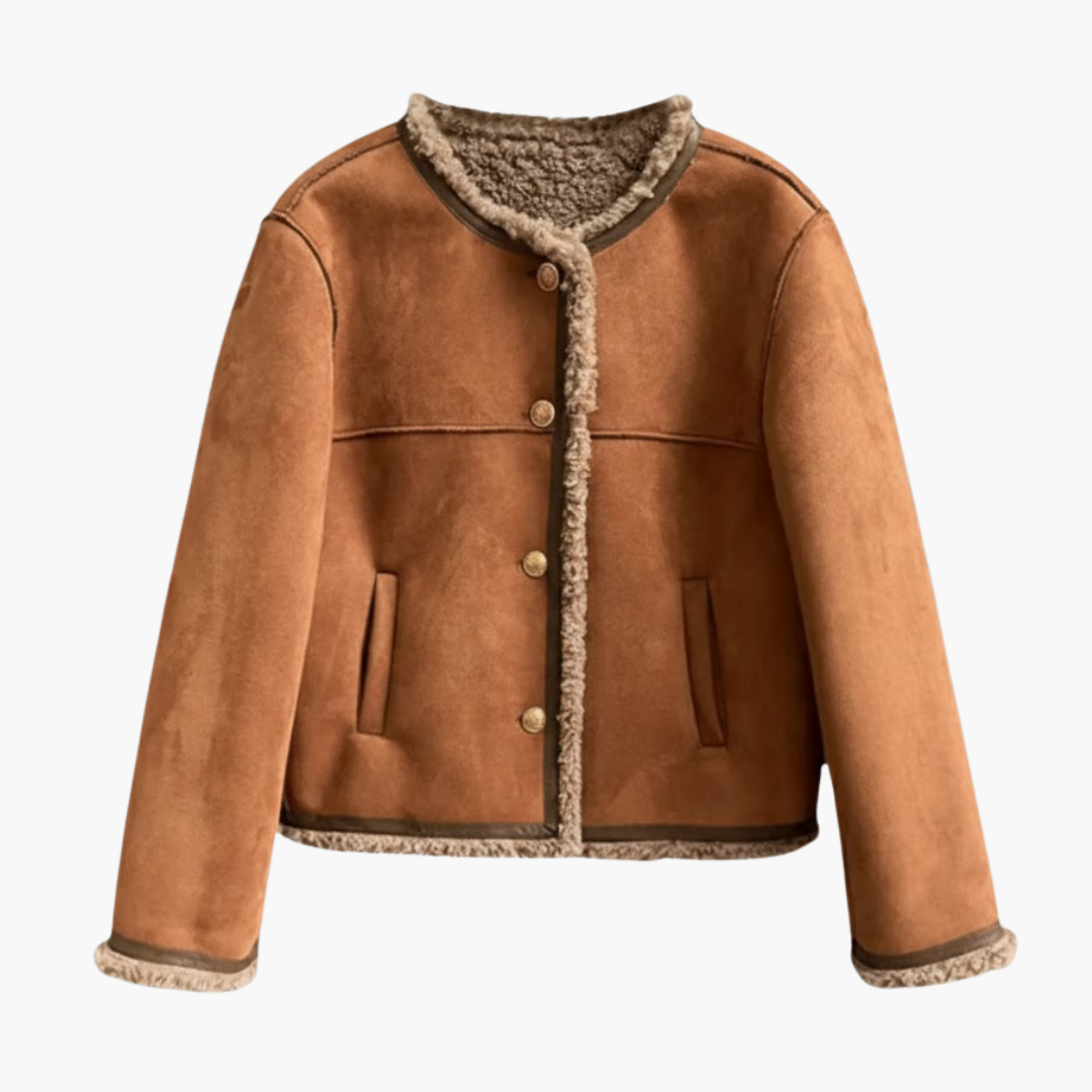 Faux Fur Lined Women's Coat - Olytrend