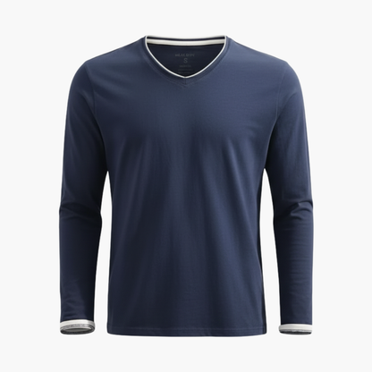 Casual V Neck Mens Button Down Shirt - Olytrend