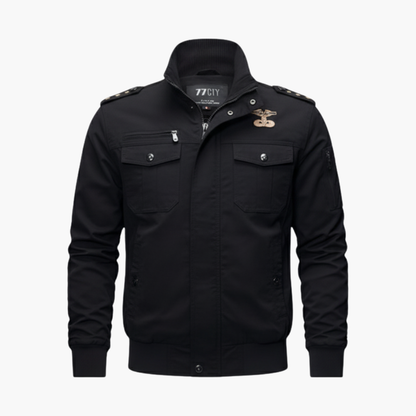 Men's Tactical Zip Up Bomber Jacket with Pockets - Olytrend