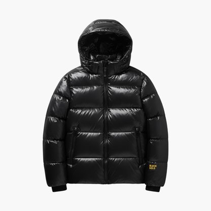 Warm Mens Puffer Coat with Zip Front and Long Sleeves - Olytrend