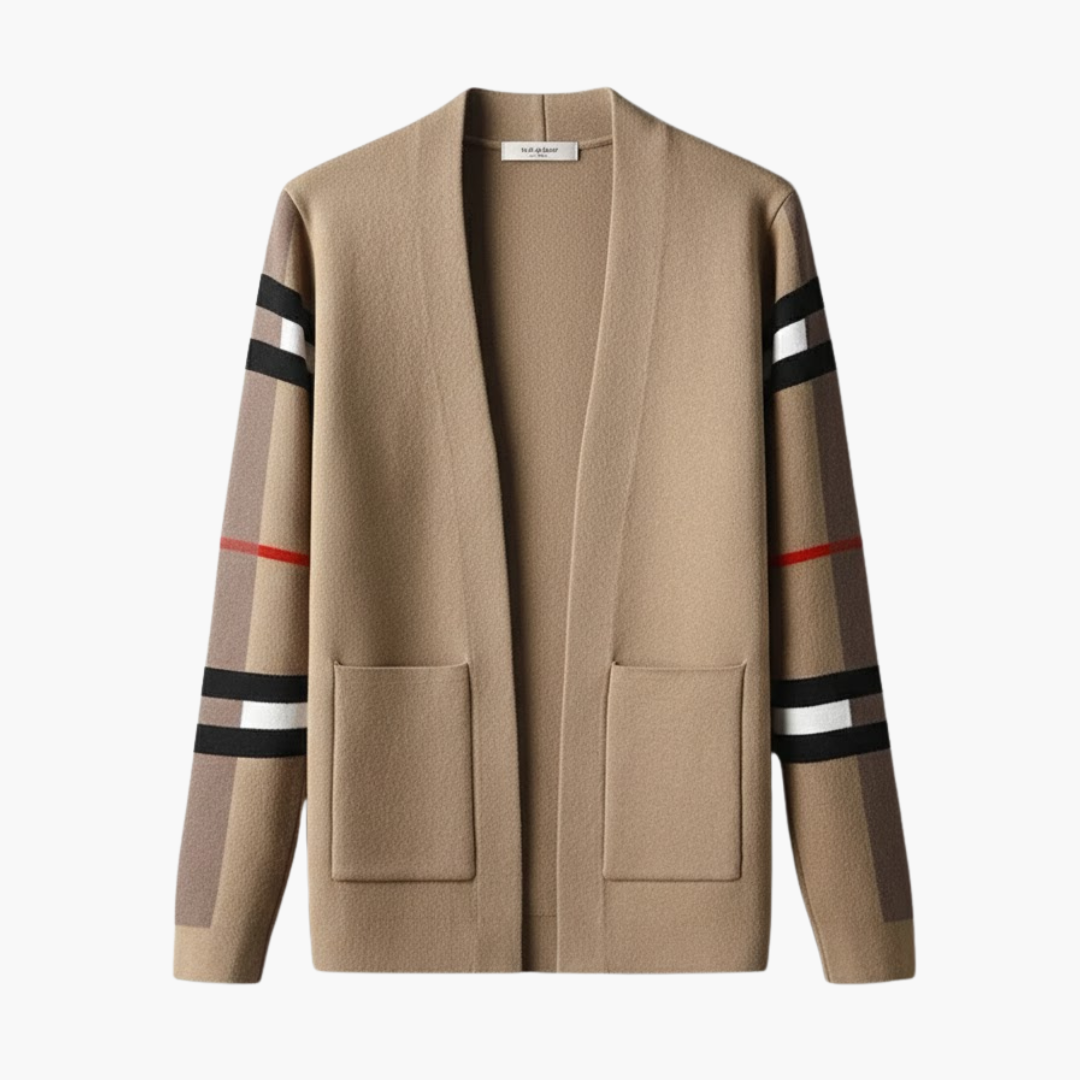 Men's Casual Striped Cardigan Sweater - Olytrend