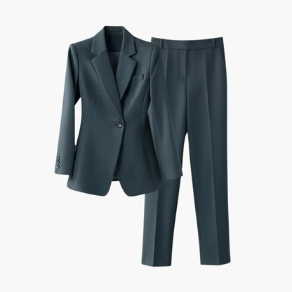 Classic 2 Piece Suit with Fitted Jacket and Pants - Olytrend