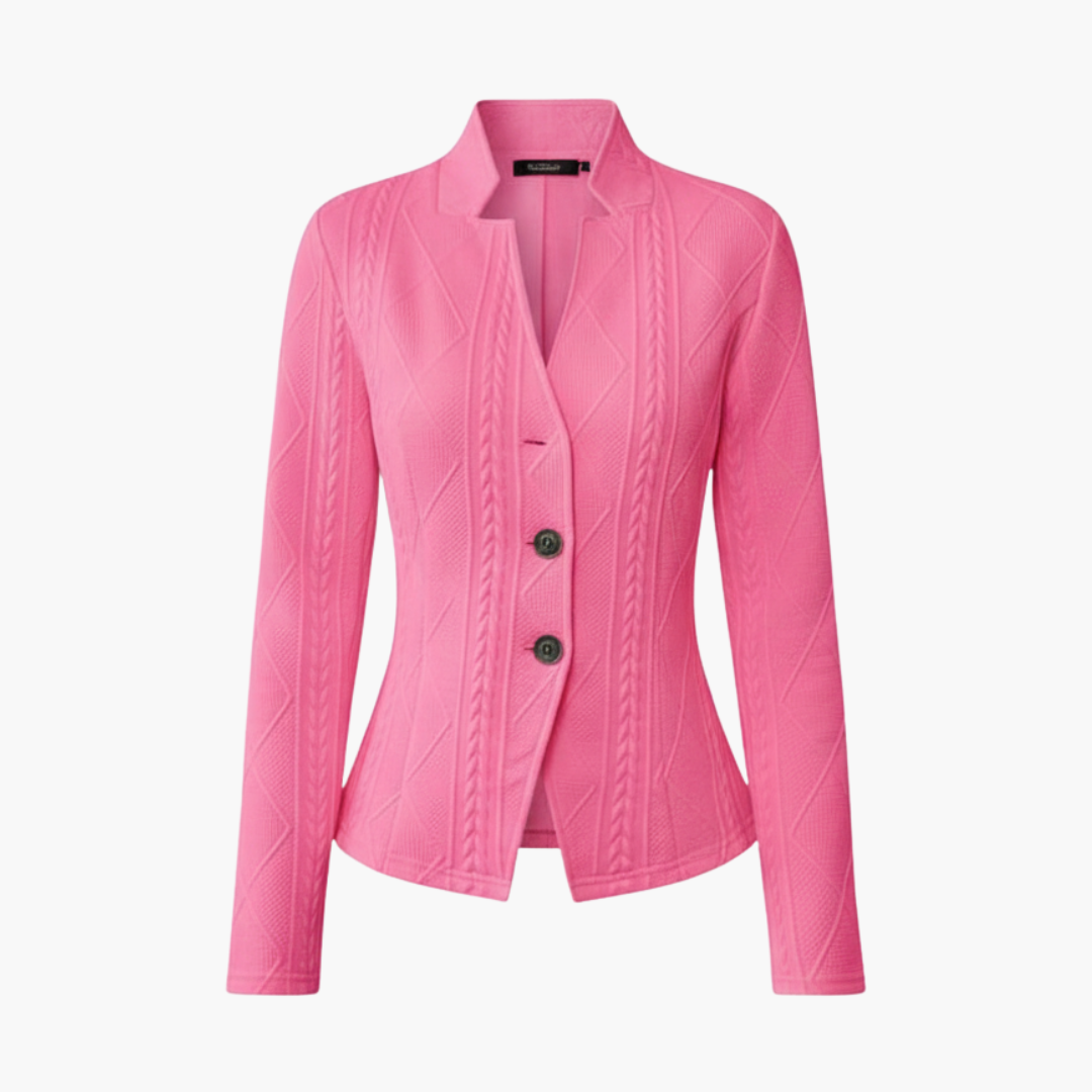Classic Fit Women's Jacket with Button Front - Olytrend