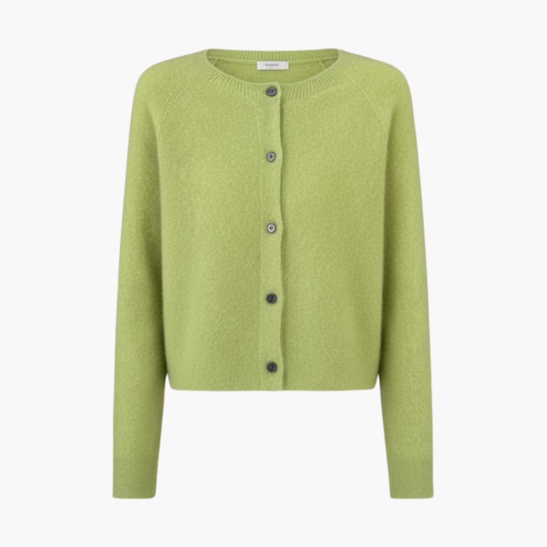 Ladies Classic Open Cardigan with Round Neckline - Olytrend
