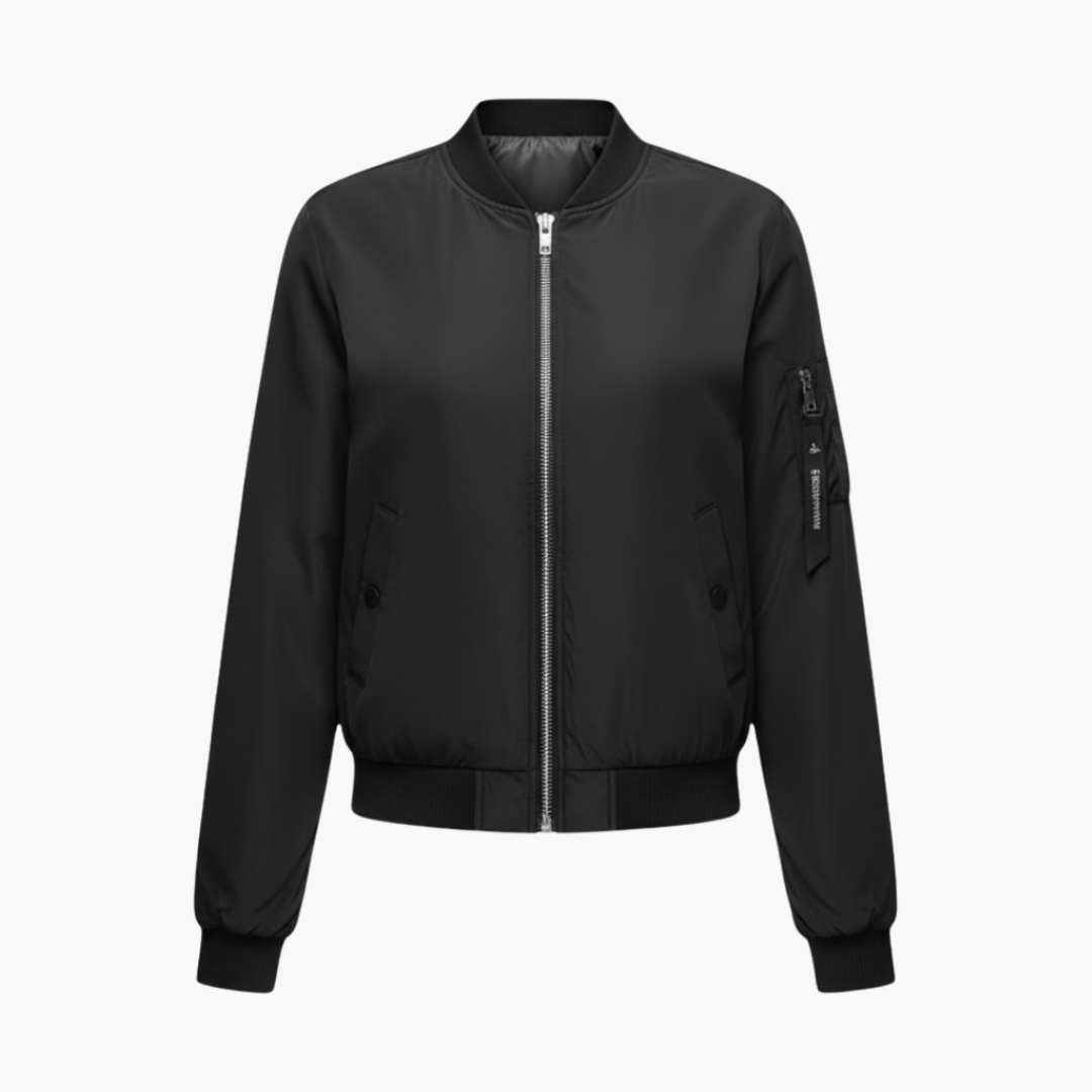 Ladies' Classic Fit Bomber Jacket with Elastic Sleeves - Olytrend