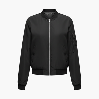 Ladies' Classic Fit Bomber Jacket with Elastic Sleeves - Olytrend