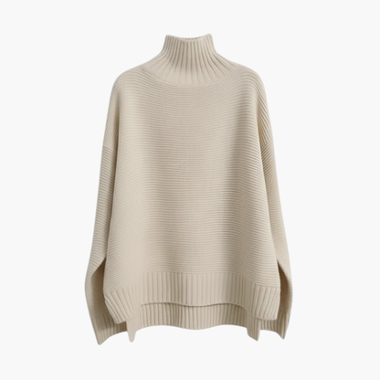 Soft Women's Crew Neck Knit Sweater with Ribbed Hem - Olytrend
