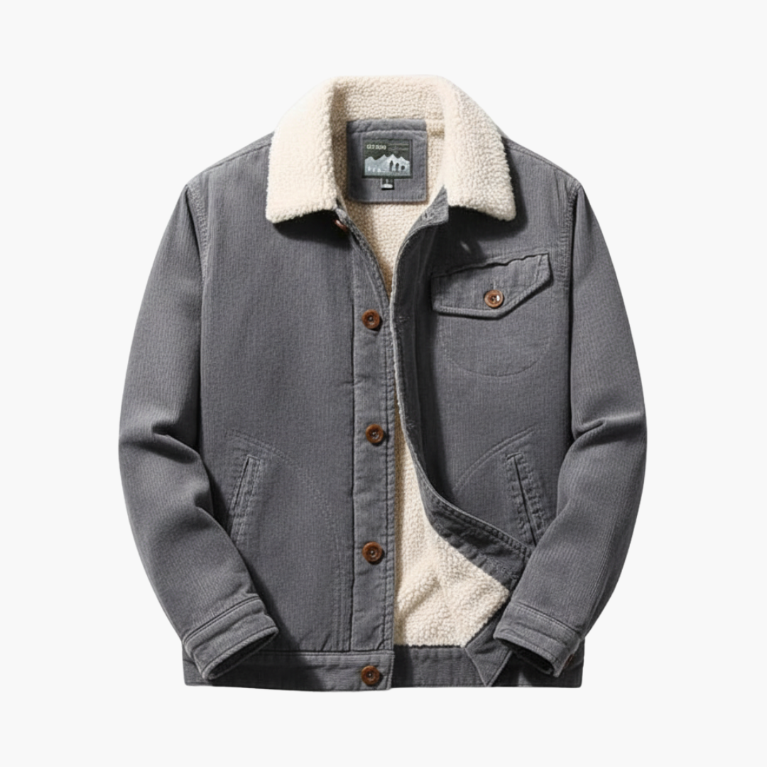 Warm Sherpa Lined Men's Button Jacket - Olytrend
