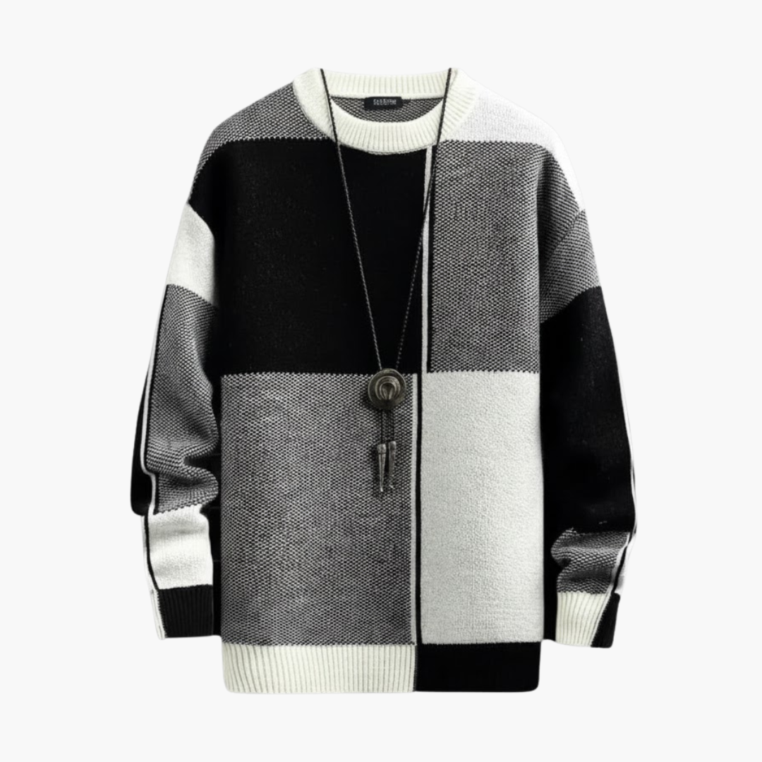 Classic Crew Neck Patterned Sweater - Olytrend