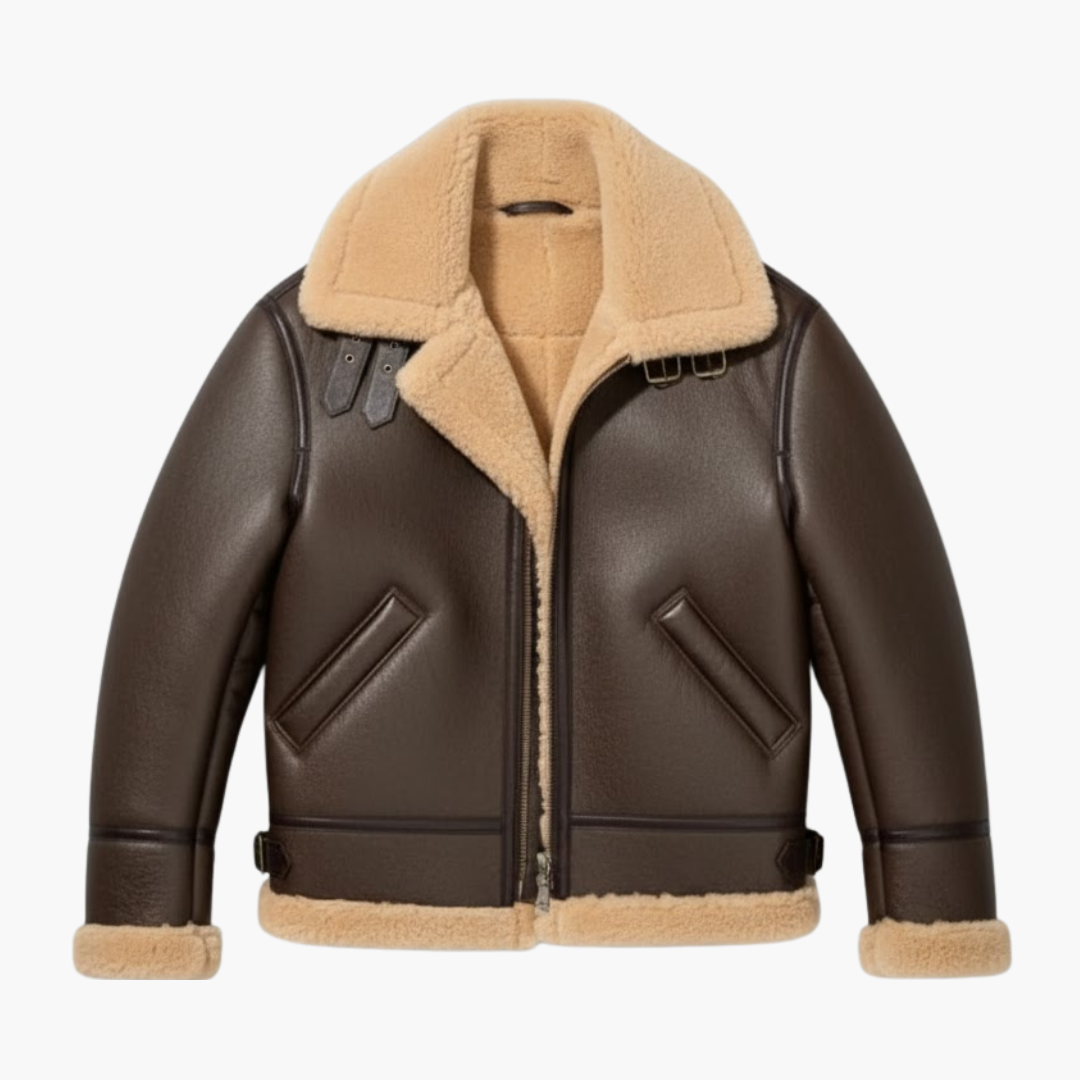 Men's Classic Bomber Jacket with Fur Collar - Olytrend
