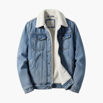Warm Fleece Lined Denim Jacket for Men - Olytrend
