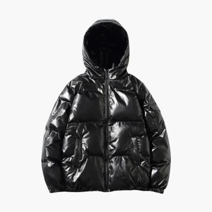 Men's Silver Down Parka with Hood - Olytrend